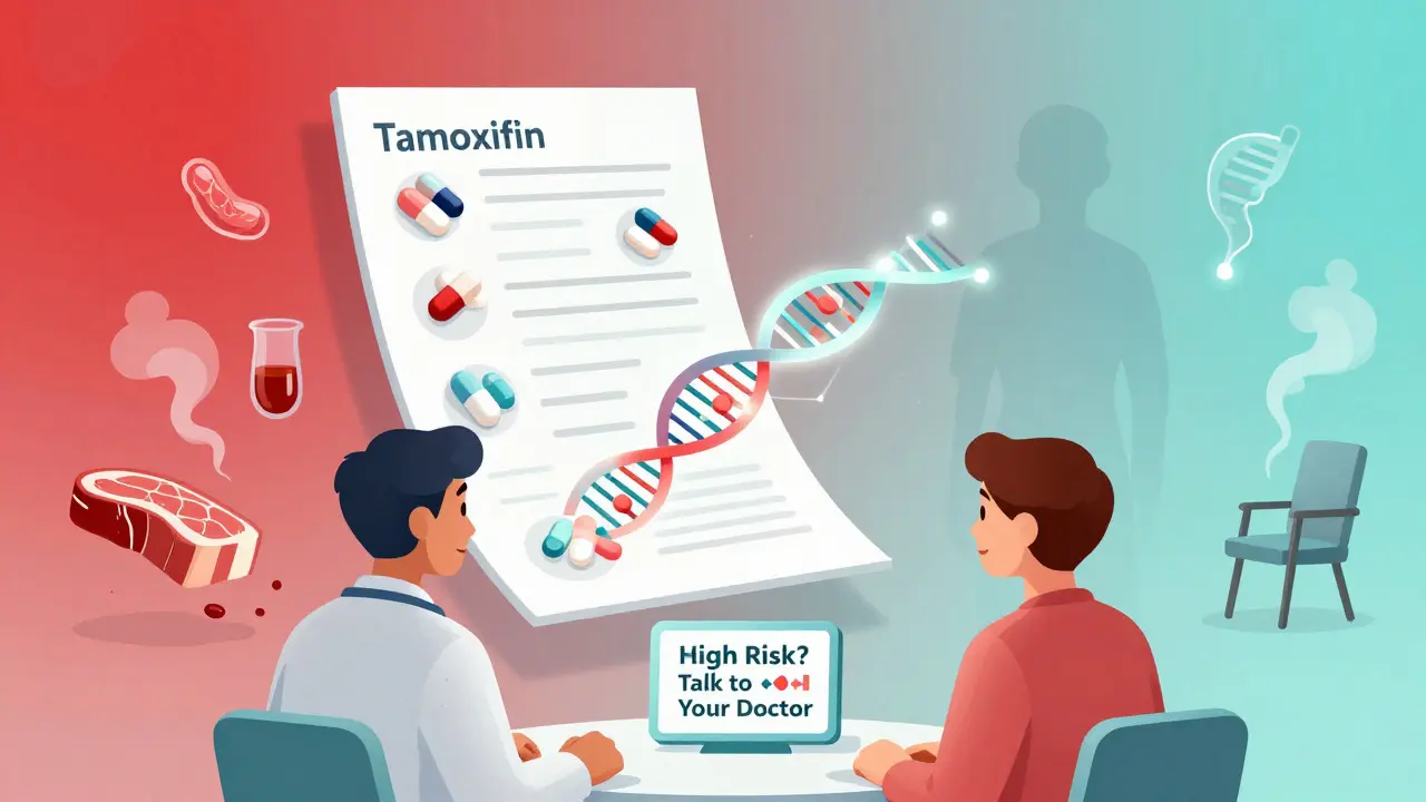 Medical chart with cancer-prevention drugs and DNA linked to a person, symbolizing personalized prevention.